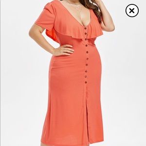 Papaya Orange Plus Size Dress